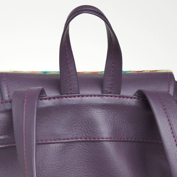 Handmade Purple VEGAN leather satchel (Poland) - Picture 3 of 5